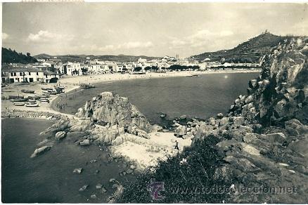 Postales: 8045 - BLANES- COSTA BRAVA - VISTA DESDE LA PALOMERA. FOT ROMAN&Iacute;. CIRCULADA 1960