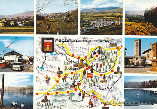 Postales: Puigcerda (Gerona), vistas y mapa - Foto 1