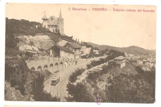 Postales: Barcelona. Ferrocarril Funicular del Tibidabo - Foto 1