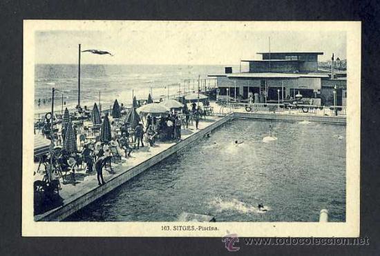 Postales: Postal de SITGES: Piscina (Roisin num.103) - Foto 1