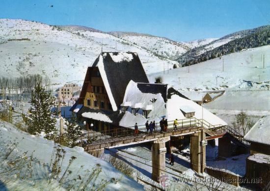 Postales: LOS PIRINEOS LA MOLINA ESTACI&Oacute;N DEL FERROCARRIL GARE. CAMPA&Ntilde;&Aacute; ESCRITA CIRCULADA CON SELLOS