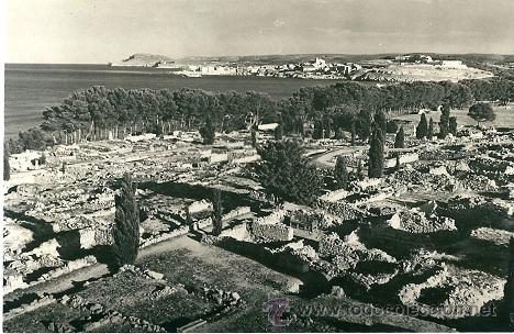 Postales: 8631 COSTA BRAVA- AMPURIAS -LA NE&Aacute;POLIS Y AL FONDO LA ESCALA - FOT.CAMPA&Ntilde;&Aacute; Y PUIG FERRAN