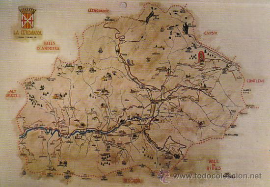 Postales: Cerdanya (Gerona), mapa - Foto 1
