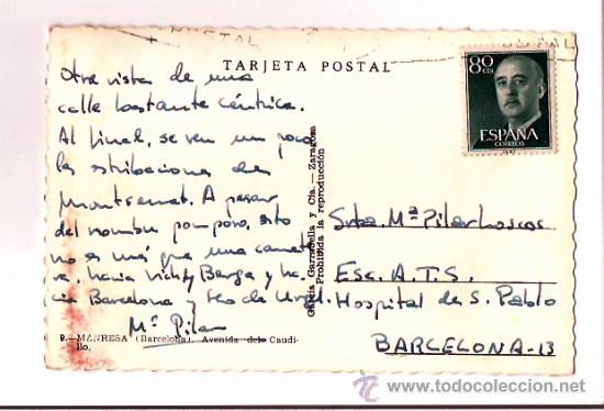 Postales: POSTAL MANRESA AVD DEL CAUDILLO - Foto 2