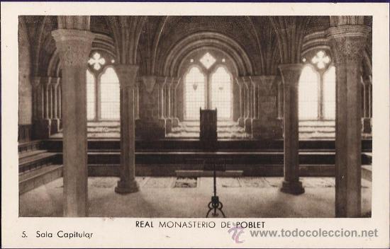 Postales: monasterio poblet - sala capitular - n&ordm; 5 - ed. mb - circulada -a&ntilde;os 50