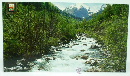 Postales: Postal Vall Aran Artiga de Lin Cascada Joeu Escudo de Oro a&ntilde;os 70 sin circular