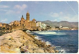 Postales: 7-esp703. Postal Sitges. La Punta con la Iglesia - Foto 1