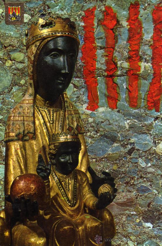 Postales: MONTSERRAT N&ordm; 39 LA VERGE DE  MONTSERRAT COMERCIAL ESCUDO DE ORO ESCRITA CIRCULADA SELLOS