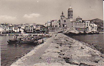 Postales: POSTAL SITGES EMBARCADERO Y PUNTA - Foto 1
