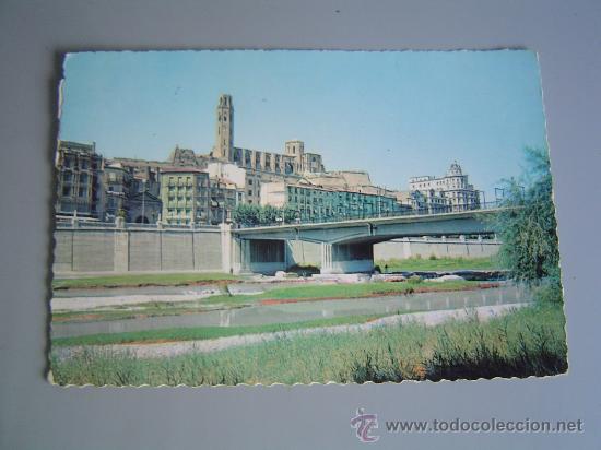 Postales: Postal de Lerida.- Puente sobre el rio Segre