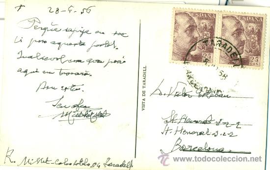 Postales: TARADELL. VISTA GENERAL. CIRCULADA EN 1956. - Foto 2