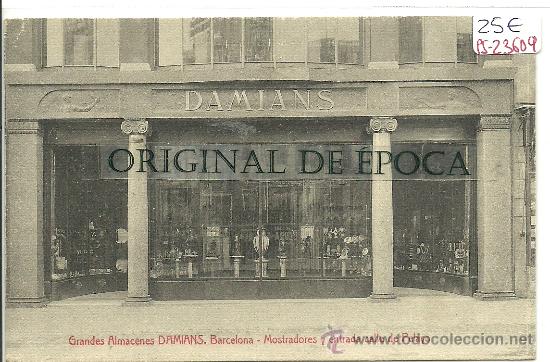 Postkarten: (PS-23609)POSTAL DE BARCELONA-GRANDES ALMACENES DAMIANS.MOSTRADORES Y ENTRADA CALLE PELAYO