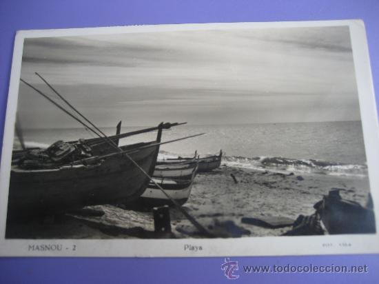Postales: Masnou N&ordm; 2. Playa. Foto Vela. Circulada