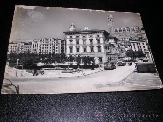 Postales: N&ordm; 21 LERIDA PLAZA DEL SEGRE, FOTG. SOBERANAS, CIRCULADA 1957 15X10 CM.
