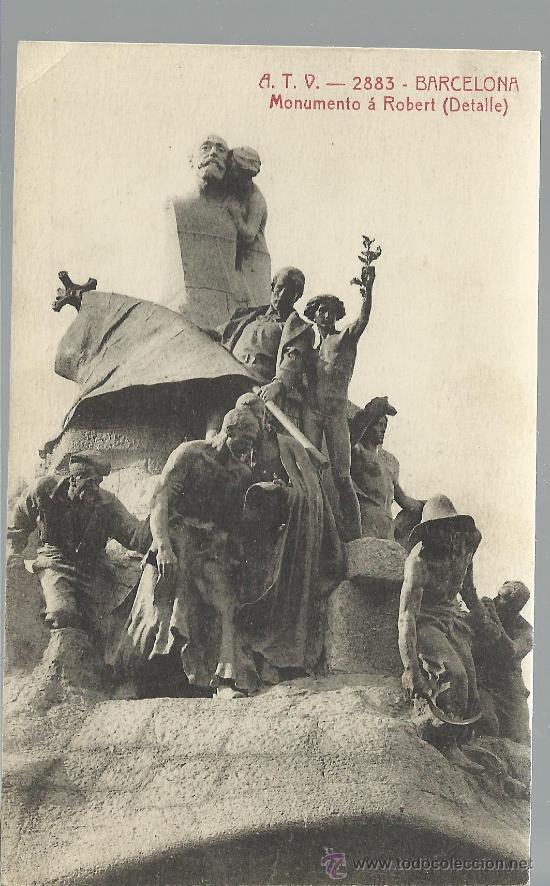 Postales: BARCELONA MONUMENTO A ROBERT SIN CIRCULAR - Foto 1