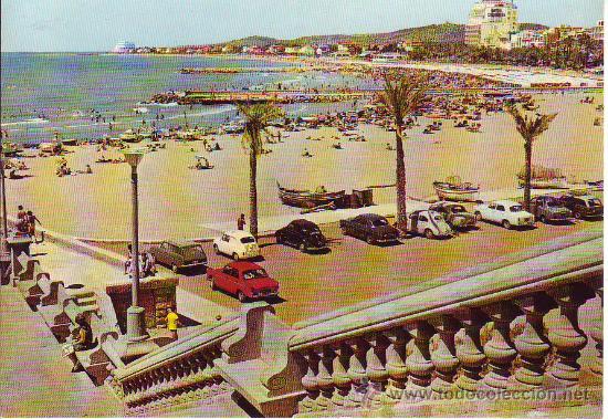 Postales: 8 sitges - vista general de la playa - Foto 1