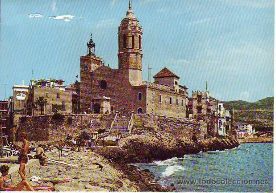 Postales: sitges - iglesia y maricel - Foto 1