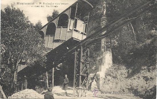 Postales: MONTSERRAT, FUNICULAR Y VIA CRUCIS N&ordm; 2, UNION POSTAL UNIVERSAL.