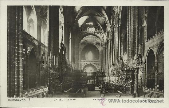Postales: BARCELONA INTERIOR DE LA CATEDRAL SIN CIRCULAR - Foto 1