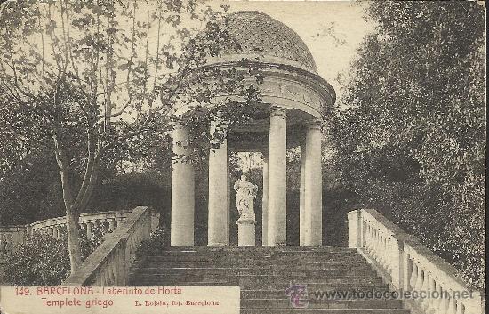 Postales: BARCELONA LABERINTO DE HORTA TEMPLETE GRIEGO - Foto 1