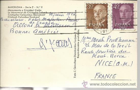 Postales: BARCELONA MONUMENTO A COLON CIRCULADA - Foto 2