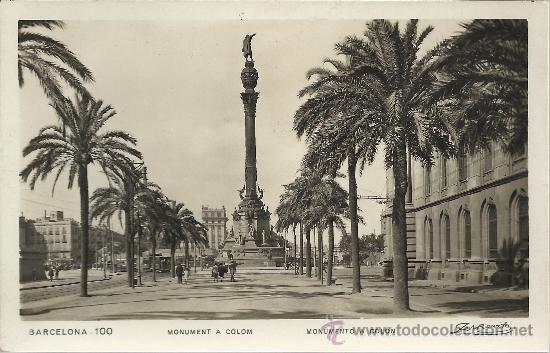 Postales: BARCELONA MONUMENTO A COLON ESCRITA - Foto 1
