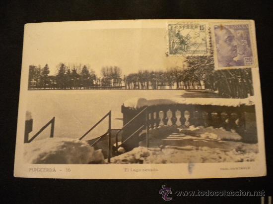 Postales: Postal de puigcerd&aacute; el lago nevada. - Foto 1