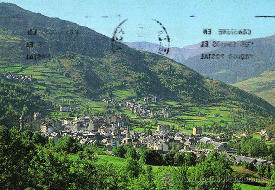 Postkarten: VIELLA N&ordm; 89 VALLE DE AR&Aacute;N VISTA GENERAL, AL FONDO GAUSACH Y VASAU ED. ARRIBAS CIRCULADA SELLO
