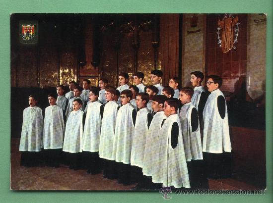 Postales: Montserrat. L'Escolania.Edici&oacute;n del monasterio. Postal N&ordm; 73. Ediciones Fisa.Escrita 1973.