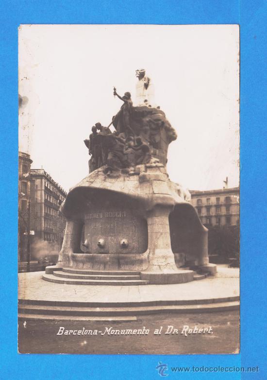 Postales: Barcelona - Monumento al Dr. Robert - Postal circulada en 1910 - Foto 1