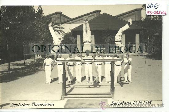 Postkarten: (PS-25504)POSTAL FOTOGRAFICA DE BARCELONA-SOCIEDAD ALEMANA DE GIMNASIA DEUTSCHER TURNVEREIN 1918