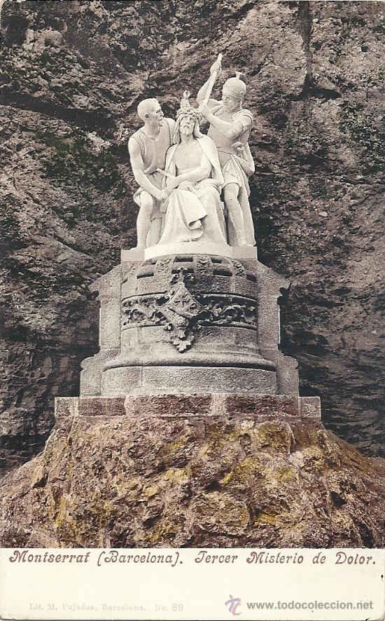 Postales: MONTSERRAT, TERCER MISTERIO DE DOLOR,UNION UNIVERSAL DE CORREOS, N&ordm; 3106
