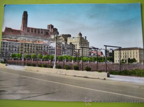 Postales: Lerida. N&ordm; 29 Puente, al fondo Seo Antigua y avenida Jos&eacute; Antonio. Ed. Sobe. Sin circular