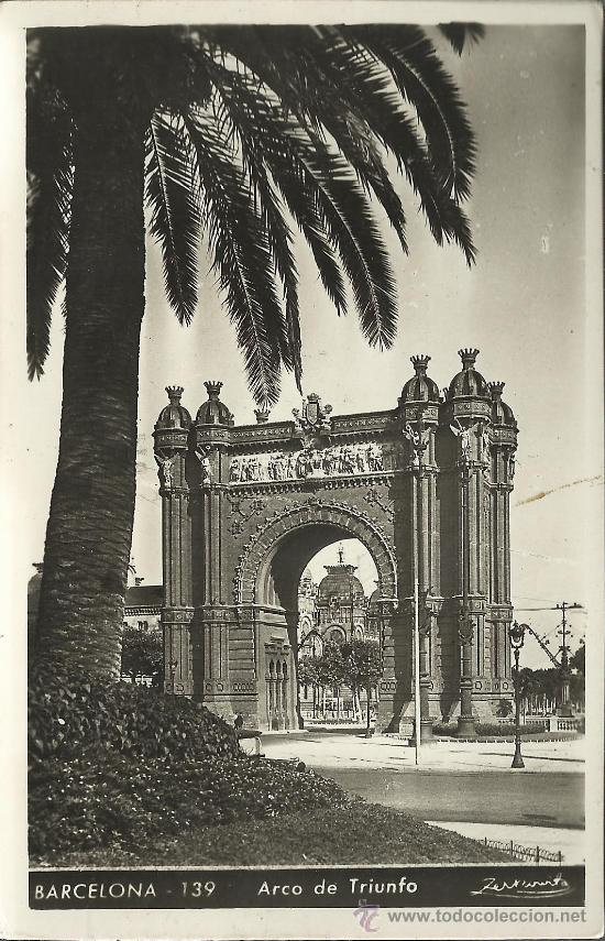 Postales: BARCELONA ARCO DEL TRIUNFO ESCRITA - Foto 1