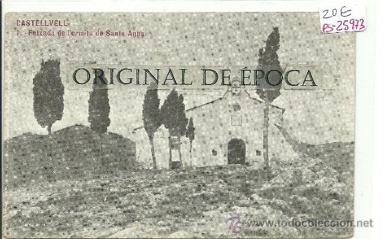 Postcards: (PS-25973)POSTAL DE CASTELLVELL-FATXADA DE L&acute;ERMITA DE SANTA AGNA