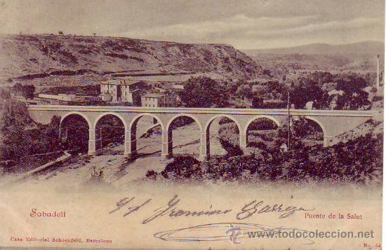 Postais: sabadell puente de la salut - circulada