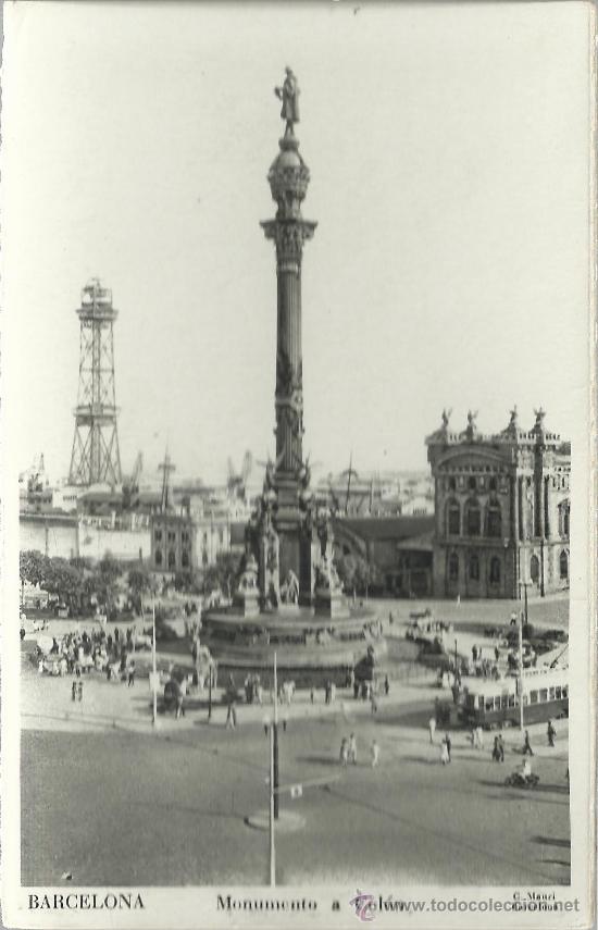 Postales: BARCELONA MONUMENTO A COLON SIN CIRCULAR - Foto 1