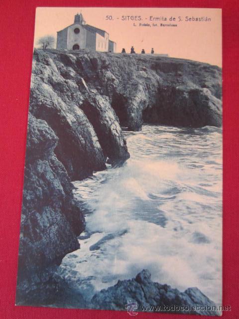 Postales: SITGES - ERMITA DE S. SEBASTIAN - Foto 1