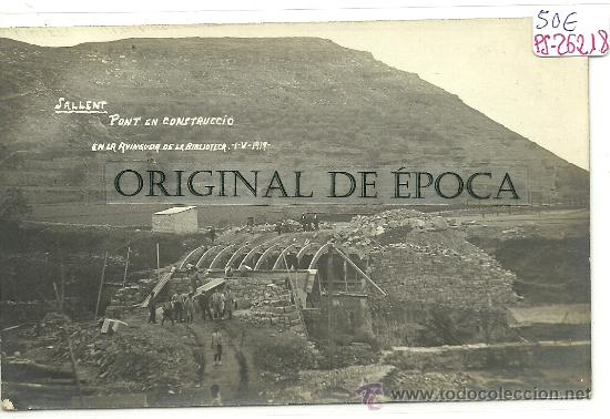 Postcards: (PS-26218)POSTAL FOTOGRAFICA DE SALLENT-CONSTRUCCIO DEL PONT.AV.DE LA BIBLIOTECA