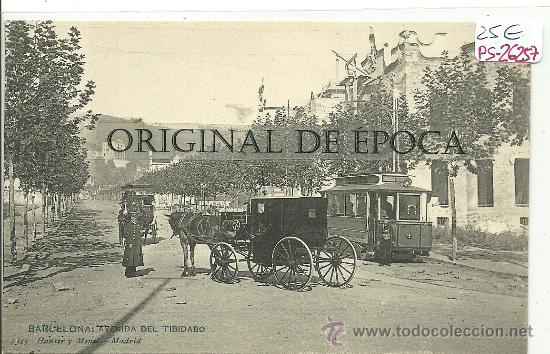 Postcards: (PS-26257)POSTAL DE BARCELONA-AVENIDA DEL TIBIDABO.TRANVIA