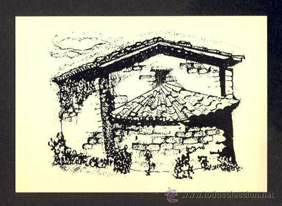 Postales: Tarja de BAGA: Dibuix de Sant Joan de l' Avellanet. No &eacute;s postal (Ed.Uni&oacute; de Botiguers de Bag&agrave;)