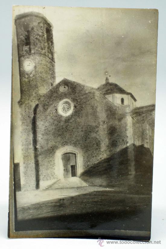 Postkarten: Postal fotogr&aacute;fica Garriguelles Garriguella vista iglesia sin circular a&ntilde;os 30