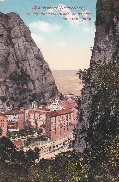Postales: Montserrat, Monasterio desde el camino de San Juan, postal Purger & Co. n&ordm; 3078 ,  5