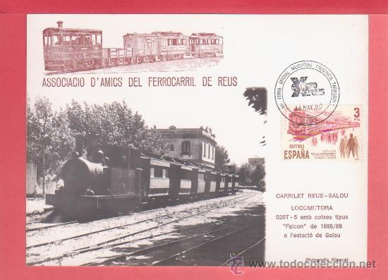 Postales: Postal de la Associaci&oacute; d'Amics del Ferrocarril de Reus - Fotografia de Niepce - Matasellada