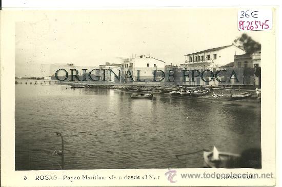 Postcards: (PS-26545)POSTAL FOTOGRAFICA DE ROSAS-PASEO MARITIMO VISTO DESDE EL MAR