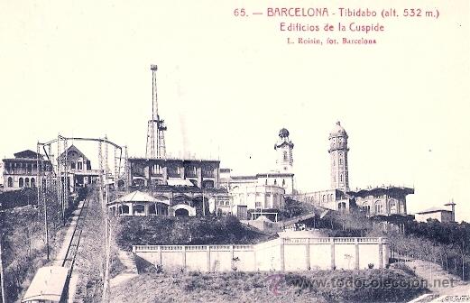 Postales: TARJETA POSTAL. BARCELONA. N&ordm; 65. TIBIDABO, EDIFICIO DE LA CUSPIDE. ED. L. ROISIN. - Foto 1