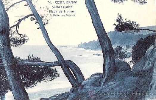 Postkarten: TARJETA POSTAL. COSTA BRAVA. N&ordm; 74. SANTA CXRISTINA, PLATJA TREMUAL. PASEO DE COLON. ED. L. ROISIN.