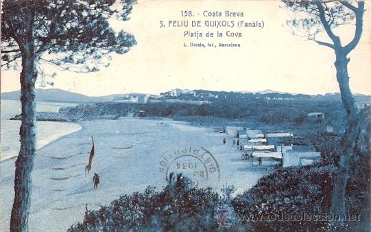 Postkarten: TARJETA POSTAL. COSTA BRAVA. N&ordm; 158. S. FELIU DE GUIXOLS. PASEO DE COLON. ED. L. ROISIN.