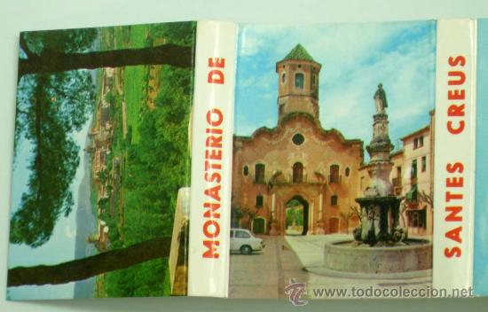 Postales: 20 mini postales Monasterio Santes Creus acorde&oacute;n desplegable sin editor 7,5 cm x 5,5 cm