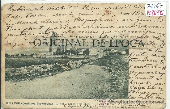 Postkarten: (PS-26975)POSTAL DE BELLVER-IGLESIA Y ARRABAL DE TALLO